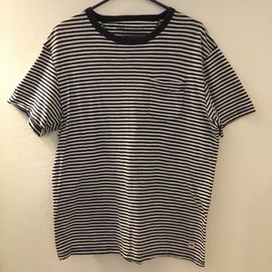 Levi’s Men’s Blue and White Stripe Shirt